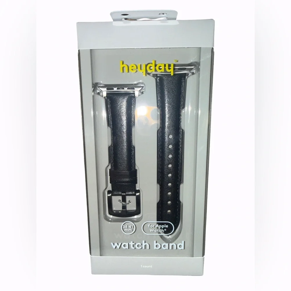 heyday Black Apple Watch Band Faux Leather 38/40/41mm New In Box FREE SHIPPING